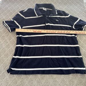 Lacoste Woman’s Polo 6 Navy Blue White Horizontal Stripes RN #87651 CA #16998